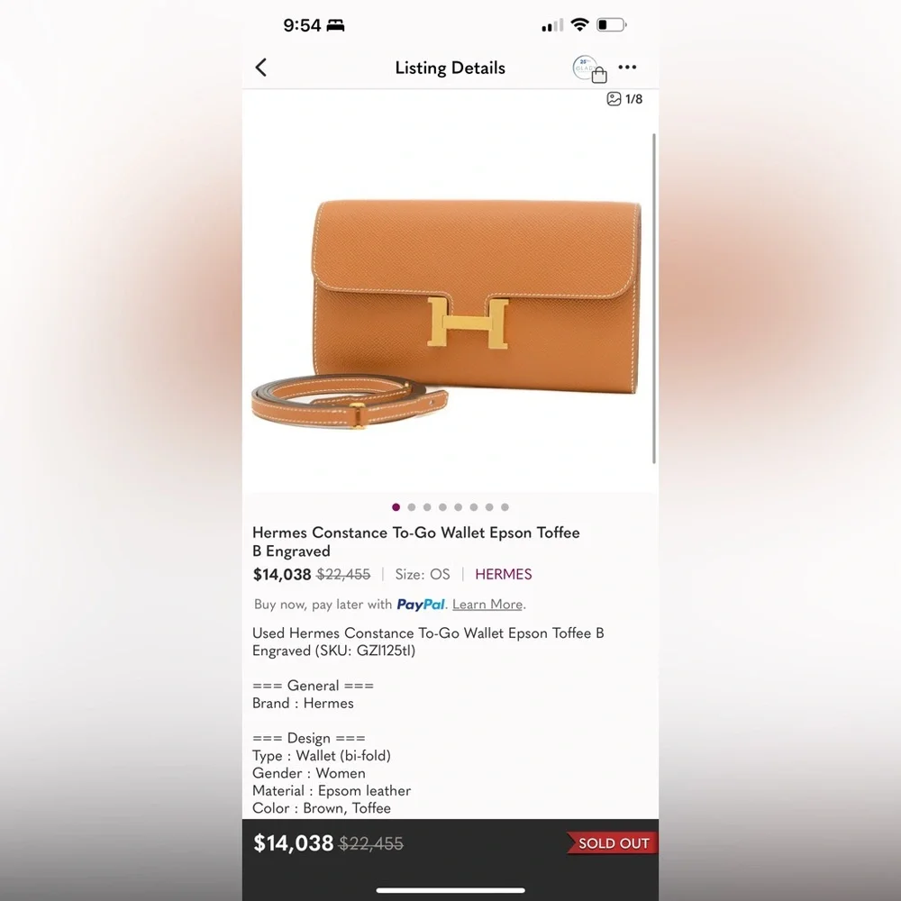 🔥the best deal HERMES CONSTANCE long wallet TO GO - Picture 5 of 13